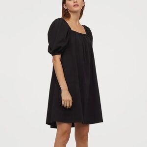 H&M Black Puff Sleeve Mini Dress